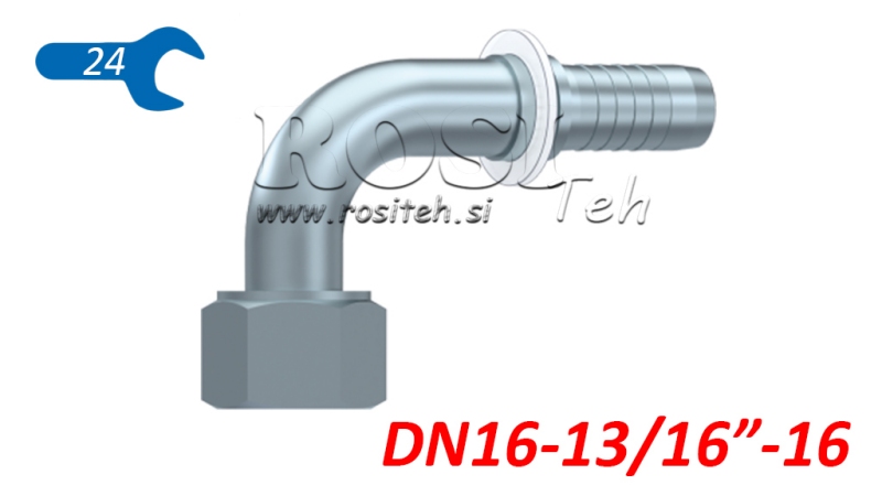 HIDRAVLIČNI PRIKLJUČEK DKORFS ŽENSKI KOLENO 90° DN16-13/16-16