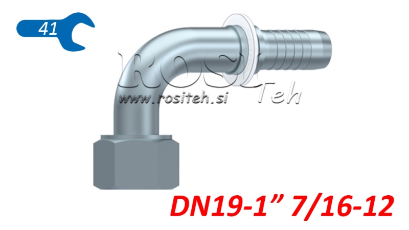 HIDRAVLIČNI PRIKLJUČEK DKORFS ŽENSKI KOLENO 90° DN19-1 7/16-12