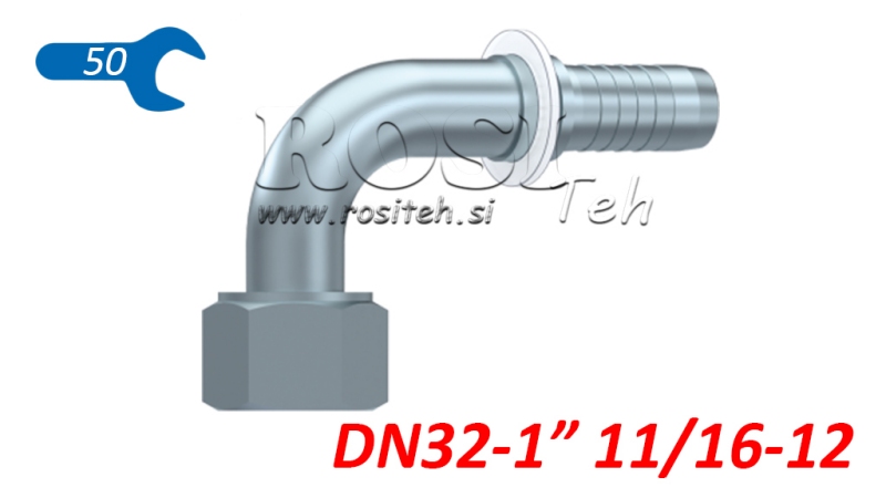 HIDRAVLIČNI PRIKLJUČEK DKORFS ŽENSKI KOLENO 90° DN32-111/16-12