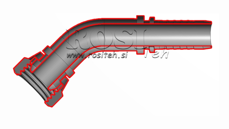ХИДРАВЛИЧНА ВРЪЗКА BSP ЖЕНСКИ ЛАКЪТ 45° DN19-3/4