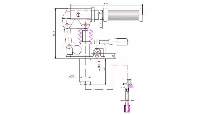 ROČNA ČRPALKA 25CC -DD- DVOSMERNA - dimenzije