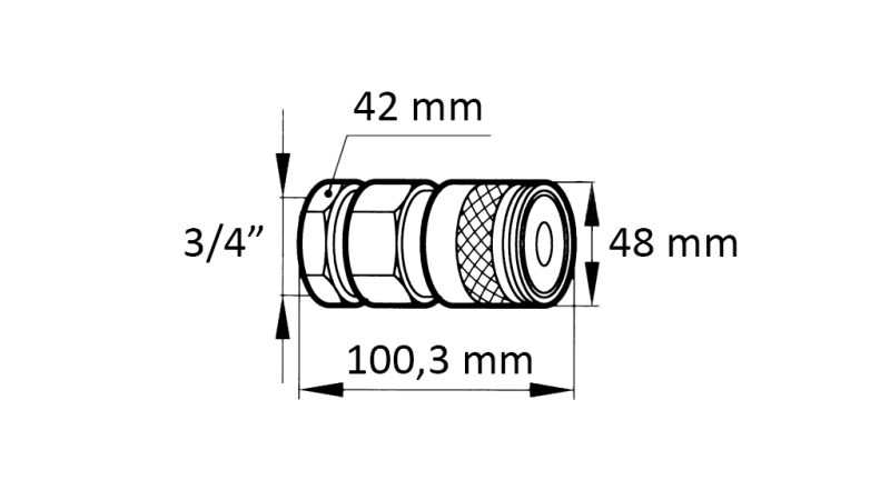RASK KOBLING GRAVEMASKIN FFH HUN 3/4 48MM