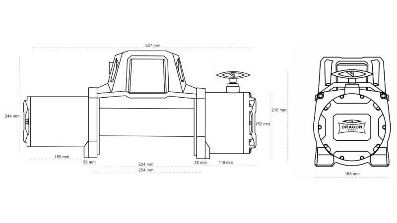 12 V ELEKTRICKÝ VYHÝBAČ DWM 12000 HD - 5443 kg