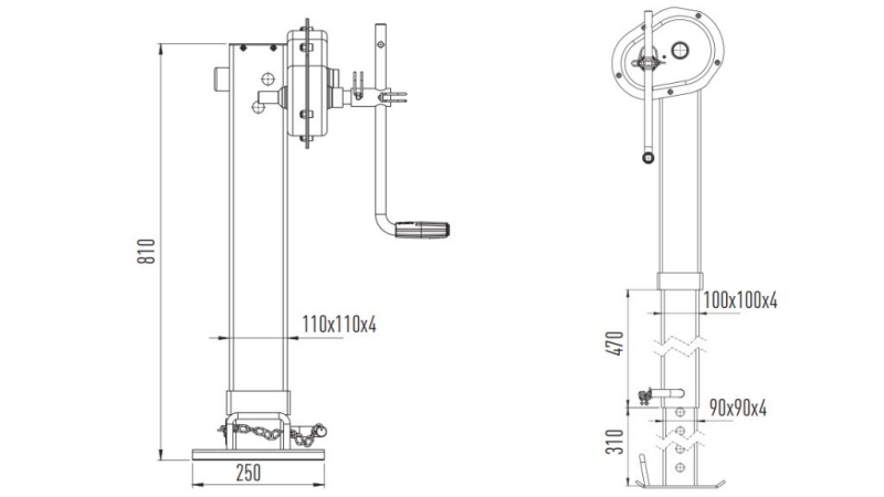 WSPARCIE GWINTOWANE NOGA 400mm - 10,000kg