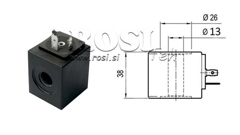 Bobină ELECTROMAGNETICĂ 12V DC - fi 13mm-38mm IP65