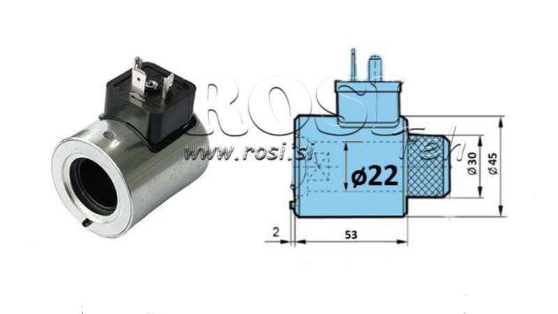 ЕЛЕКТРОМАГНИТНА КОИЛА 230V AC ЗА CETOP ВЕНТИЛ - fi 30mm-53mm 29W