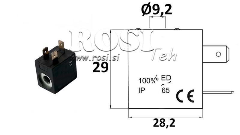 ЕЛЕКТРОМАГНИТНА КОИЛА 230VAC ЗА КЛАПАН - фи 19.2mm-29mm 4W