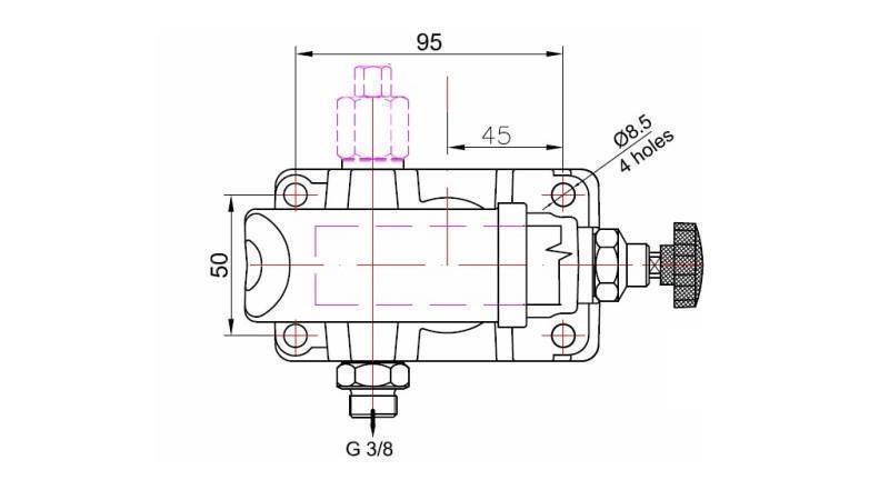 РЪЧНА ПОМПА 12CC -SD- ЕДИННА НАПРАВЛЕНОСТ - размери