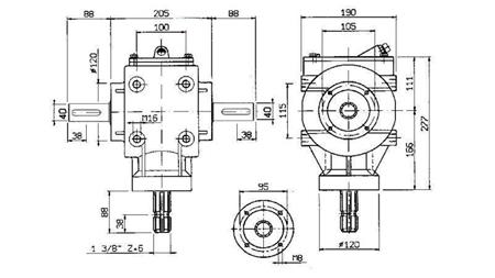 ЪГЛОВ ЗЪБЕН РЕДУКТОР PTO-R11S 1:2 (48HP-35kW)