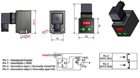 COMUTATOR ELECTRONIC DE PRESIUNE KLV55 0-200 BAR (MAX.500BAR)
