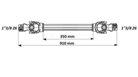 ECO CARDAN 910mm 30-75CP CU CUPLARE CU FLUX LIBER - dimensiuni