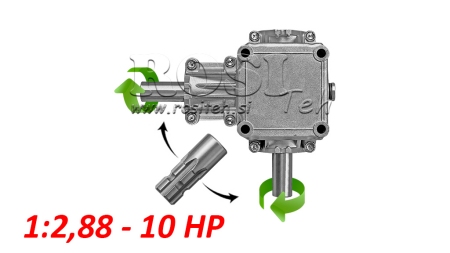 ЪГЛОВА ЗЪБНА ПРЕХОДНА КУТИЯ PTO 1:2.88 (10HP-7KW)