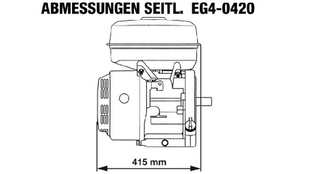 бензинов двигател EG4-420cc-9.6kW-13.1HP-3,600 RPM-H-KW25x88.5-ръчно стартиране