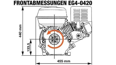 бензинов двигател EG4-420cc-9.6kW-13.1HP-3,600 RPM-E-KW25x88.5-електрически старт