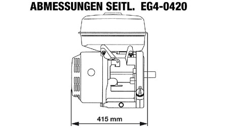 бензинов двигател EG4-420cc-9.6kW-13.1HP-3,600 RPM-E-KW25x88.5-електрически старт