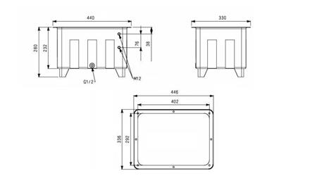 REZERVOR PENTRU AGREGAT HIDRAULIC TIP MPN 25 LIT - dimensiuni