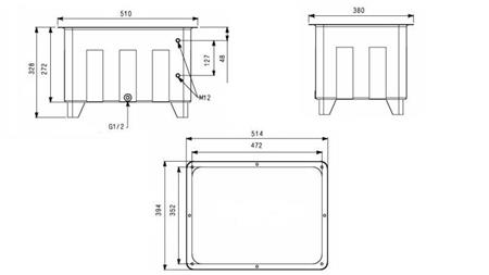 REZERVOR PENTRU AGREGAT HIDRAULIC TIP MPN 40 LIT - dimensiuni