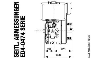 дизелов двигател 474cc-8.0kW-3,600 RPM-E-KW25x88-електрически старт