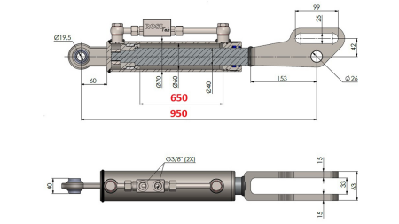 2ТОН. ХИДРАВЛИЧЕН ГОРНИ ТЕГЛИЧ ТОЧКА 60/40-300 (650MM-950MM)