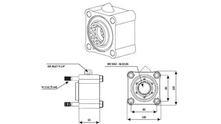 Dimensiuni POMPĂ HIDRAULICĂ DRIVE - ZF1 ALUMINIU
