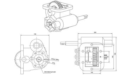 Rozměry HYDRAULICKÉHO ČERPADLA - ZF- MB 800 BOČNÍ