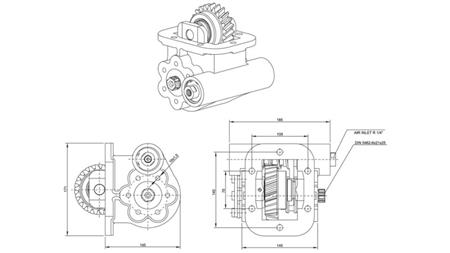 Dimensiuni IEȘIRE PENTRU POMPĂ HIDRAULICĂ - IVECO 2855