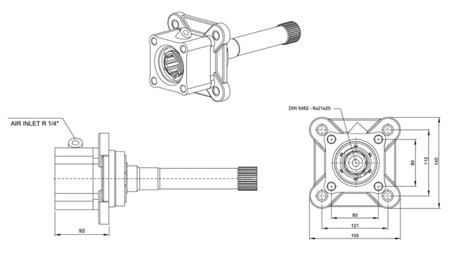 Dimensiuni IEȘIRE PENTRU POMPA HIDRAULICĂ - VOLVO SR-1700-1