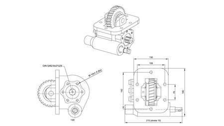 Dimensiuni POMPA HIDRAULICĂ - ISUZU MSB 5S VACUUM