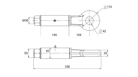 OTÁČECÍ HÁK FI42 106kN (E13 CERTIFIKÁT)