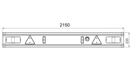 NÁRAZNÍK PŘÍVĚSU TÜV MODEL S OSVĚTLENÍM 2150mm