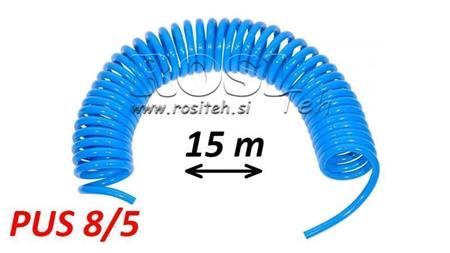 PUS 8/5 15m HOSE AER ALBASTRU NEFURNIZAT SPIRALAT