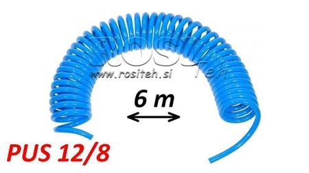PUS 12/8 6m NEFURNIZAT HOSE AER ALBASTRU SPIRALAT
