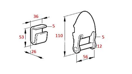 BRACKET LATERAL PENTRU REMORCA C-ȘANȚĂ DEMONTABILĂ 56mm