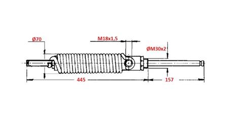 CILINDRU HIDRAULIC CU ACȚIUNE SINGULARĂ PENTRU DESCHIDEREA HATCH-ULUI TANK 5''
