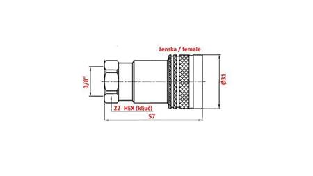 CUPLARE RAPIDĂ FEMELĂ TRACTOR 3/8