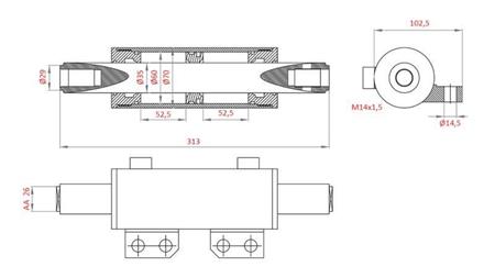 ХИДРАВЛИЧЕН СТЕРИЕН ЦИЛИНДЪР MF 0013901U1