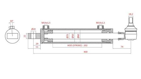 CILINDRU HIDRAULIC DE DIRECȚIE FIAT-NEW HOLLAND OEM-5189891