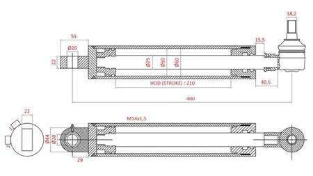 CILINDRU HIDRAULIC DE DIRECȚIE FIAT-NEW HOLLAND OEM-5189888