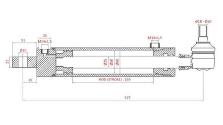 CILINDRU HIDRAULIC DE DIRECȚIE SAME OEM-176.6354.4/01