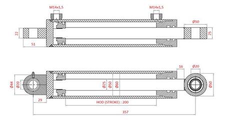 ХИДРАВЛИЧЕН УПРАВЛЯВАЩ ЦИЛИНДЪР FIAT-NEW HOLLAND OEM-5142046, 5142052, 5142054, 5143971, 5156717