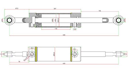 ХИДРАВЛИЧЕН УПРАВЛЯВАЩ ЦИЛИНДЪР JOHN DEERE OEM-AM147173
