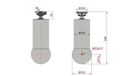 TELESKOPSKI CILINDER - MEILLER KIPPER 5 STOPENJ 175mm - 15 ton hod 1650mm