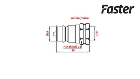 CUPLARE RAPIDĂ TRACTOR MASCUL 3/8 Faster