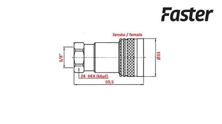 CUPLARE RAPIDĂ TRACTOR FEMEIE 3/8 Faster