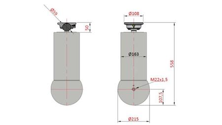 CILINDRU TELESCOPIC - MEILLER KIPPER 5 ETAPE 175mm - cursă de 15 tone 1560mm