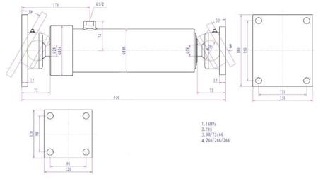 CILINDRU TELESCOPIC 3 EXTENSII  805MM K3B-7T