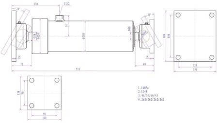 CILINDRU TELESCOPIC 4 EXTENSII  1050MM K4B-7T