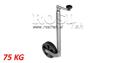 РЕЗБОВА ПОДДРЪЖКА С КРАК С КОЛЕЛО ЗА ПРИЦЕПИ 190MM 75KG