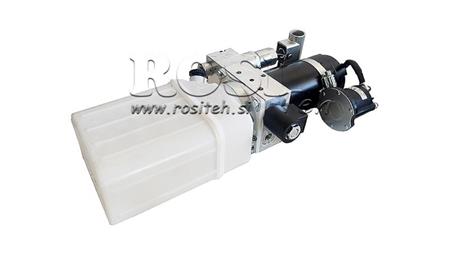 МИНИ ХИДРАВЛИЧЕН АГРЕГАТ 12V DC - 0.8kW = 0.5cc - 1.5 литра - еднофазна единица (PVC) с ръчна помпа
