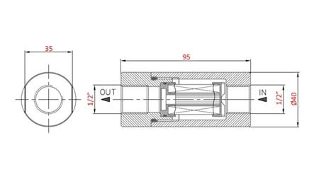 FILTRU DE PRESIUNE HIDRAULICĂ 1/2 - 30u - 20LIT - 220bar